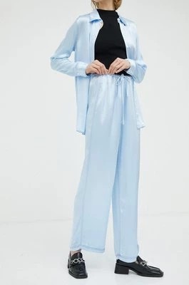 Zdjęcie produktu Résumé spodnie damskie kolor niebieski szerokie high waist Resume