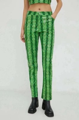 Zdjęcie produktu Résumé spodnie damskie kolor zielony proste medium waist Resume