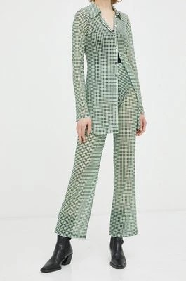 Zdjęcie produktu Résumé spodnie damskie kolor zielony szerokie high waist Resume