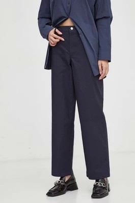 Zdjęcie produktu Résumé spodnie Tala damskie kolor granatowy szerokie high waist Resume