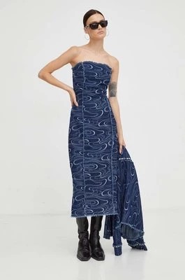 Zdjęcie produktu Résumé sukienka jeansowa Tacoma kolor granatowy midi dopasowana Resume