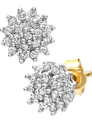 Zdjęcie produktu Revoni Złote kolczyki-wkrętki z diamentami rozmiar: onesize
