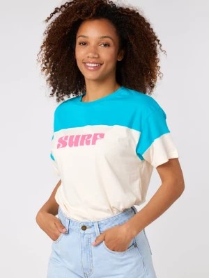 Zdjęcie produktu Rip Curl Koszulka w kolorze kremowo-turkusowym rozmiar: M