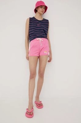 Zdjęcie produktu Rip Curl szorty damskie kolor różowy melanżowe high waist