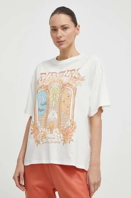Zdjęcie produktu Rip Curl t-shirt bawełniany damski kolor beżowy
