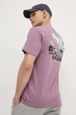 Zdjęcie produktu Rip Curl t-shirt bawełniany męski kolor fioletowy z nadrukiem