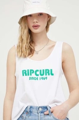 Zdjęcie produktu Rip Curl top bawełniany kolor biały
