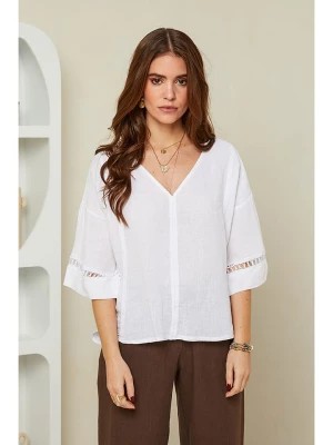 Zdjęcie produktu Rodier Lin Lniana bluzka w kolorze białym rozmiar: S/M