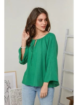 Zdjęcie produktu Rodier Lin Lniana bluzka w kolorze zielonym rozmiar: L/XL
