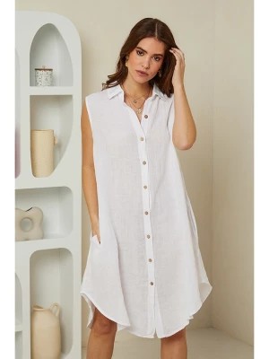 Zdjęcie produktu Rodier Lin Lniana sukienka w kolorze białym rozmiar: L/XL