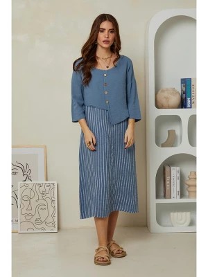 Zdjęcie produktu Rodier Lin Lniana sukienka w kolorze niebieskim rozmiar: XL/XXL