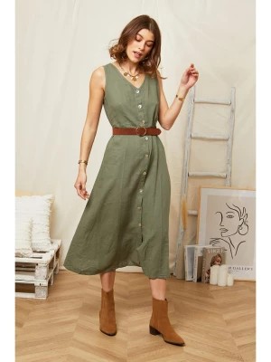 Zdjęcie produktu Rodier Lin Lniana sukienka w kolorze oliwkowym rozmiar: XL/XXL