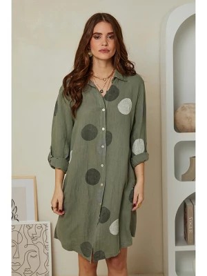 Zdjęcie produktu Rodier Lin Lniana sukienka w kolorze oliwkowym rozmiar: S/M