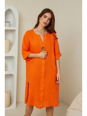 Zdjęcie produktu Rodier Lin Lniana sukienka w kolorze pomarańczowym rozmiar: S/M
