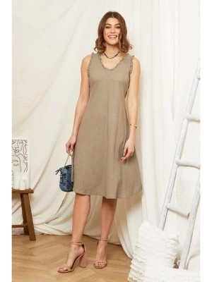 Zdjęcie produktu Rodier Lin Lniana sukienka w kolorze szarobrązowym rozmiar: L/XL