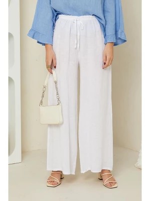 Zdjęcie produktu Rodier Lin Lniane spodnie w kolorze białym rozmiar: M/L