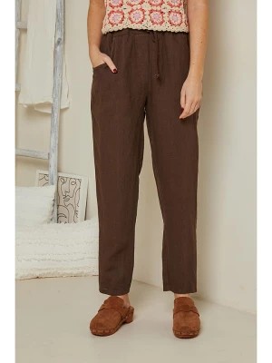 Zdjęcie produktu Rodier Lin Lniane spodnie w kolorze brązowym rozmiar: S/M