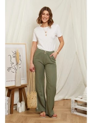 Zdjęcie produktu Rodier Lin Lniane spodnie w kolorze oliwkowym rozmiar: M/L