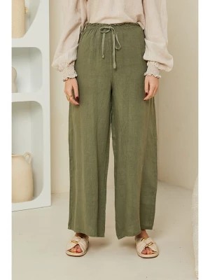 Zdjęcie produktu Rodier Lin Lniane spodnie w kolorze oliwkowym rozmiar: M/L