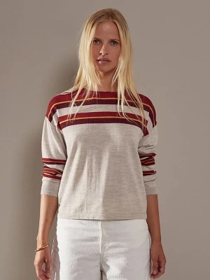 Zdjęcie produktu Rodier Wełniany sweter w kolorze jasnoszaro-czerwonym rozmiar: L