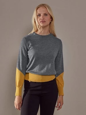 Zdjęcie produktu Rodier Wełniany sweter w kolorze jasnoszaro-musztardowym rozmiar: M
