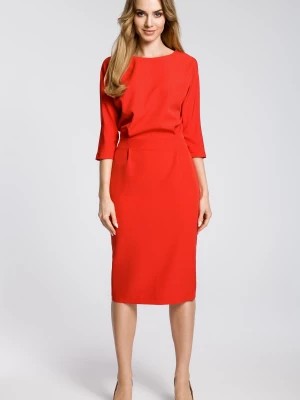 Zdjęcie produktu ROSETTA Sukienka odcinana w pasie z zakładkami - czerwona Merg
