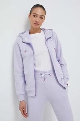 Zdjęcie produktu Rossignol bluza bawełniana damska kolor fioletowy z kapturem gładka RLKWS07