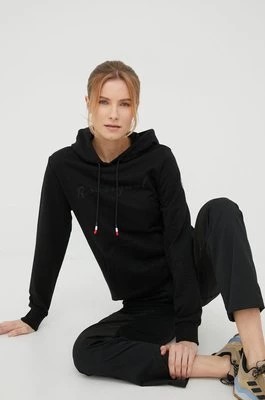 Zdjęcie produktu Rossignol bluza dresowa damska kolor czarny z kapturem z nadrukiem RLKWS09