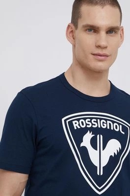 Zdjęcie produktu Rossignol t-shirt bawełniany kolor granatowy z nadrukiem RLKMY04