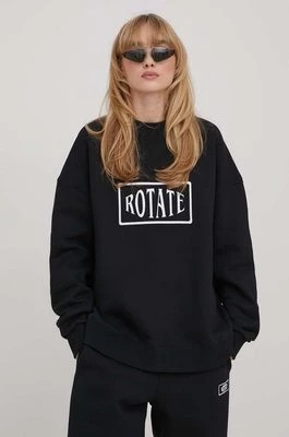 Zdjęcie produktu Rotate bluza bawełniana damska kolor czarny z aplikacją