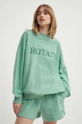 Zdjęcie produktu Rotate bluza bawełniana damska kolor turkusowy z aplikacją