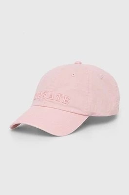 Zdjęcie produktu Rotate czapka z daszkiem bawełniana kolor różowy z aplikacją