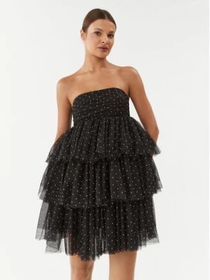 Zdjęcie produktu ROTATE Sukienka koktajlowa Mesh Mini Ruffle 111032100 Czarny Regular Fit