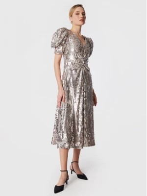 Zdjęcie produktu ROTATE Sukienka koktajlowa Sequin Maxi RT2255 Srebrny Regular Fit