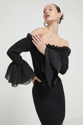 Zdjęcie produktu Rotate sukienka kolor czarny mini dopasowana