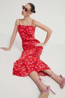 Zdjęcie produktu Rotate sukienka kolor czerwony maxi rozkloszowana