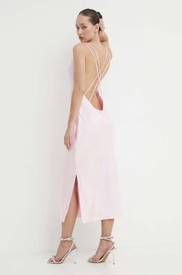 Zdjęcie produktu Rotate sukienka kolor różowy midi dopasowana 112297345