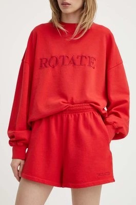 Zdjęcie produktu Rotate szorty bawełniane kolor czerwony gładkie high waist