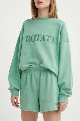 Zdjęcie produktu Rotate szorty bawełniane kolor zielony gładkie high waist