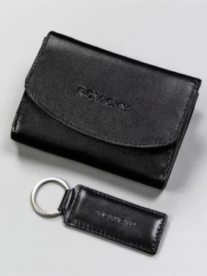 Zdjęcie produktu Rovicky Zestaw prezentowy: skórzany portfel damski i brelok czarny