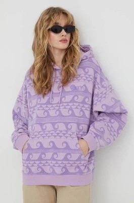 Zdjęcie produktu Roxy bluza That Girl Beautiful damska kolor fioletowy z kapturem wzorzysta ERJFT04801