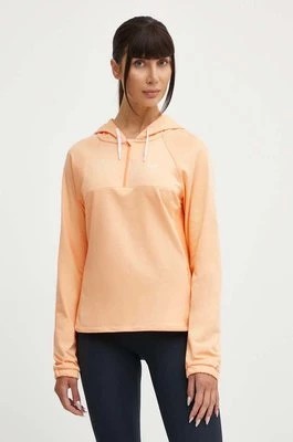 Zdjęcie produktu Roxy bluza do biegania Pure Pursuit kolor pomarańczowy z kapturem gładka ERJKT04133
