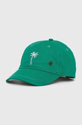 Zdjęcie produktu Roxy czapka bawełniana dziecięca kolor zielony gładka