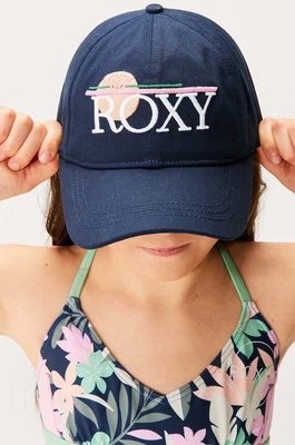 Zdjęcie produktu Roxy czapka z daszkiem bawełniana dziecięca BLONDIE GIRL kolor granatowy z aplikacją