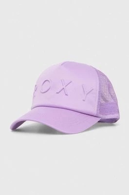 Zdjęcie produktu Roxy czapka z daszkiem kolor fioletowy gładka ERJHA04278