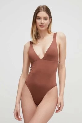 Zdjęcie produktu Roxy jednoczęściowy strój kąpielowy Silky Island kolor brązowy lekko usztywniona miseczka ERJX103627