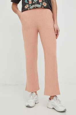 Zdjęcie produktu Roxy spodnie damskie kolor różowy proste high waist