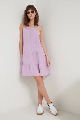 Zdjęcie produktu Roxy sukienka kolor fioletowy mini rozkloszowana ERJWD03784