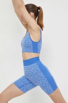 Zdjęcie produktu Roxy szorty do jogi Chill Out Heart kolor niebieski wzorzyste high waist ERJNS03501