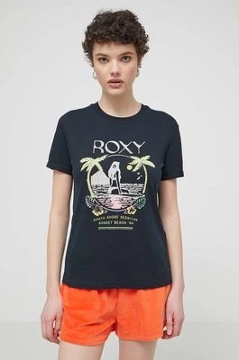 Zdjęcie produktu Roxy t-shirt bawełniany damski kolor czarny ERJZT05699